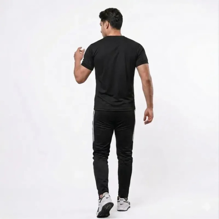 ست تیشرت و شلوار مردانه مدل REBOB جنس مولینه رنگ مشکی سایز L تا 2XL