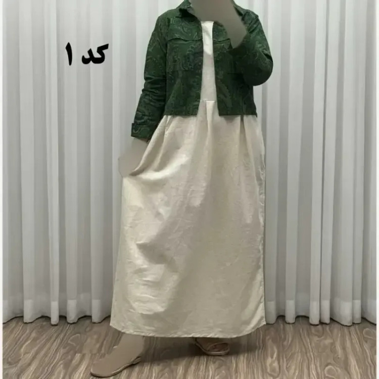 کت سارافون ترمه پاموق کد 1524 فری سایز مناسب تا سایز 46 جنس لینن چهارفصل شیک و راحت