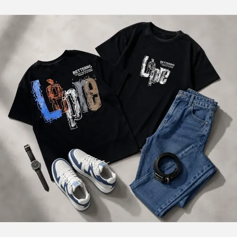 تیشرت مشکی محرمی اسپرت دخترانه و پسرانه سایز 3 تا 14 سال پنبه ترک