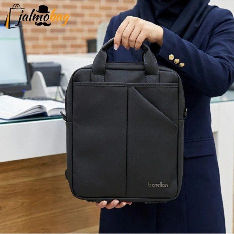 کیف اداری و لپتاپی 3 کاره اسپرت پارچه اسکین مناسب لپتاپ 14.1 اینچ مردانه و زنانه